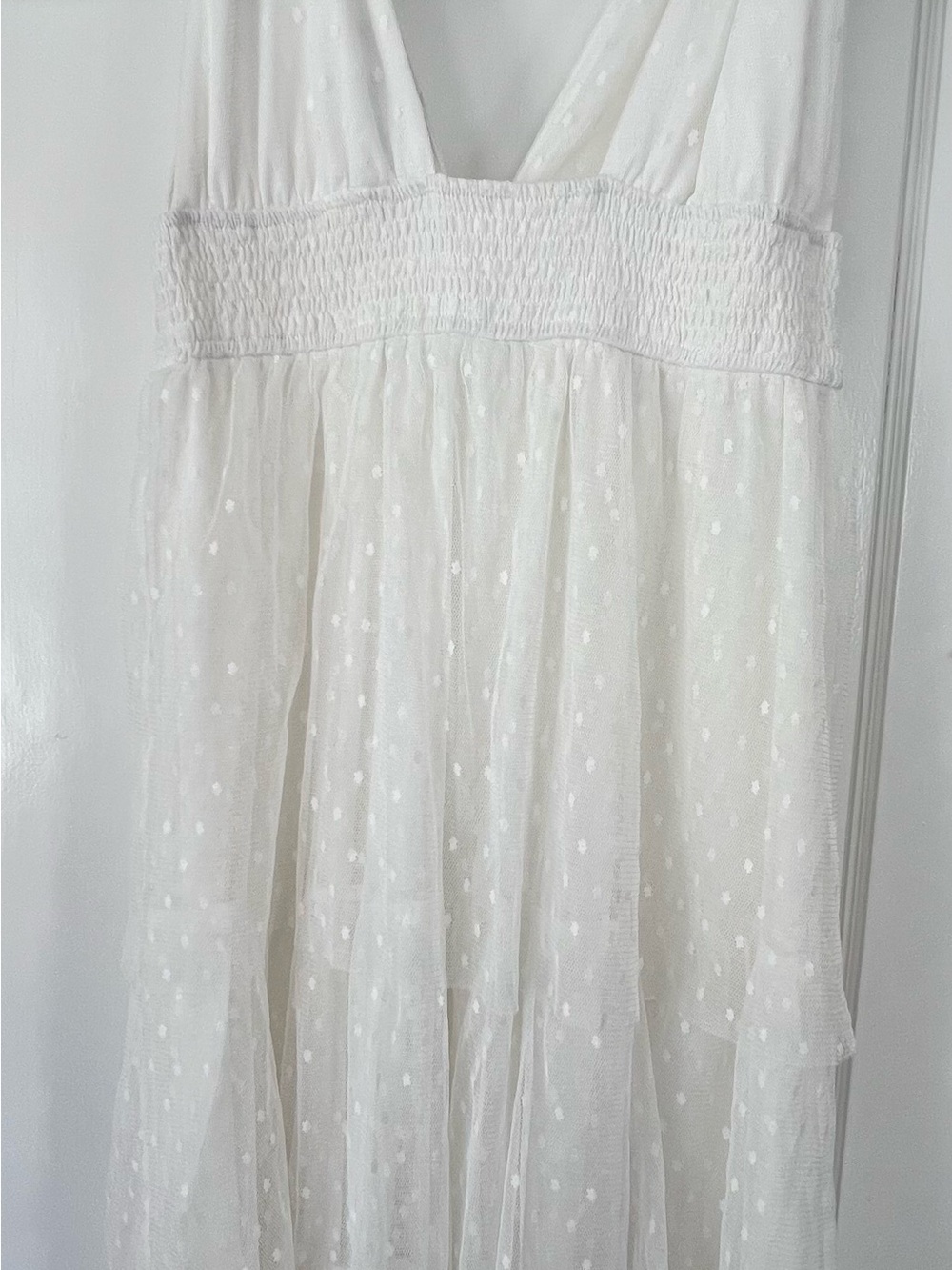 Lulu's Ivory Swiss Dot Tiered Maxi Skirt - Picture 3 of 6